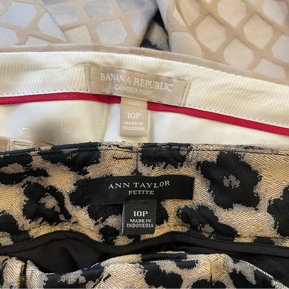 Ann Taylor Banana Republic Pants Women’s 10 Petite Animal Print Neutral Slacks 2 - Picture 6 of 14
